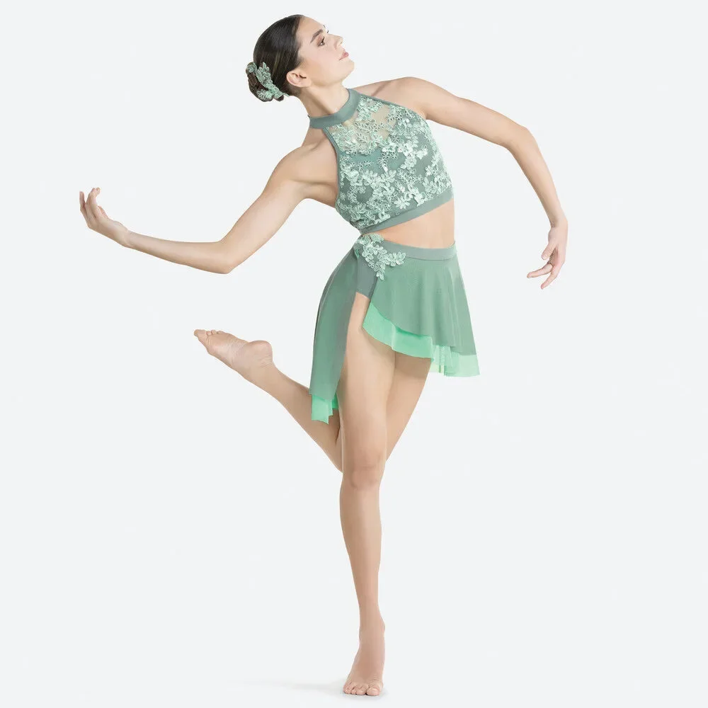 Pre-Owned Dance Costume XL Child Green Revolution RC24589 Lyrical Contemporary